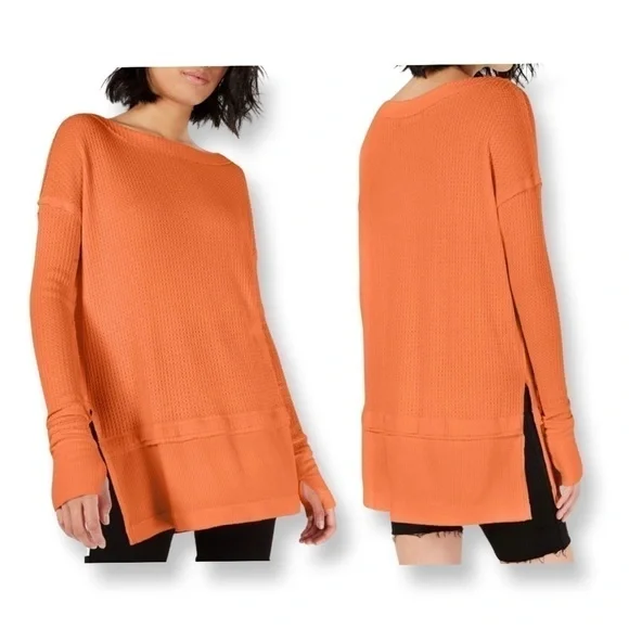 FREE People North Shore Thermal Waffle Knit Top in size S - Picture 2 of 14